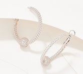 Diamonique x Lisa Freede 1-1/4" Disco Ball Hoop Earrings, Rhodium-plated brass